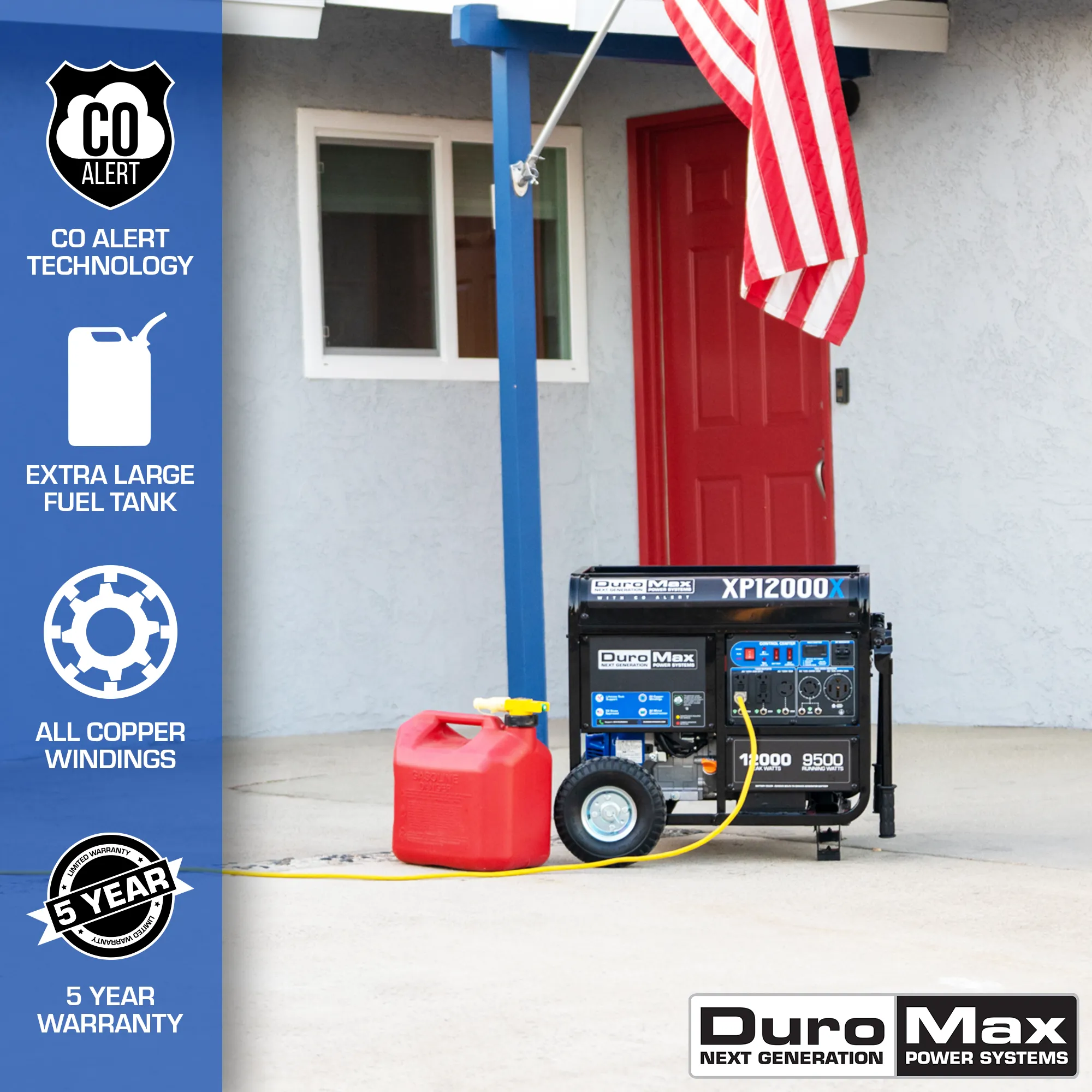 12,000 Watt Gasoline Portable Generator w/ CO Alert