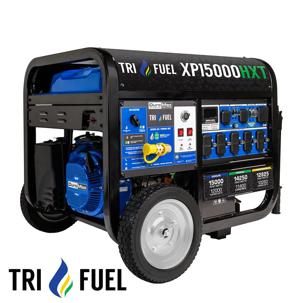 15,000 Watt Electric Start Tri-Fuel Portable Generator