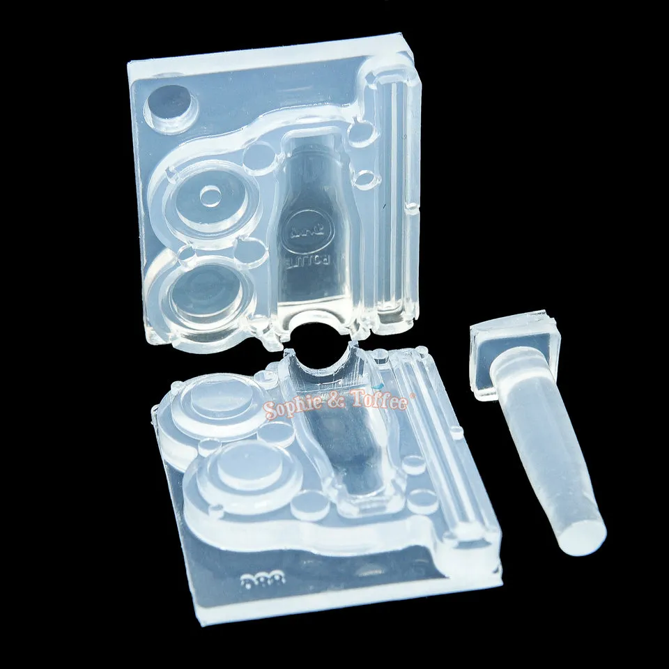 3D Glass Bottle with Straw Silicone Mold