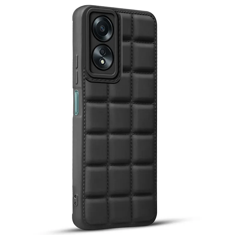 3D Grid Thread Design Silicone Phone Case Cover for Oppo A58 4G