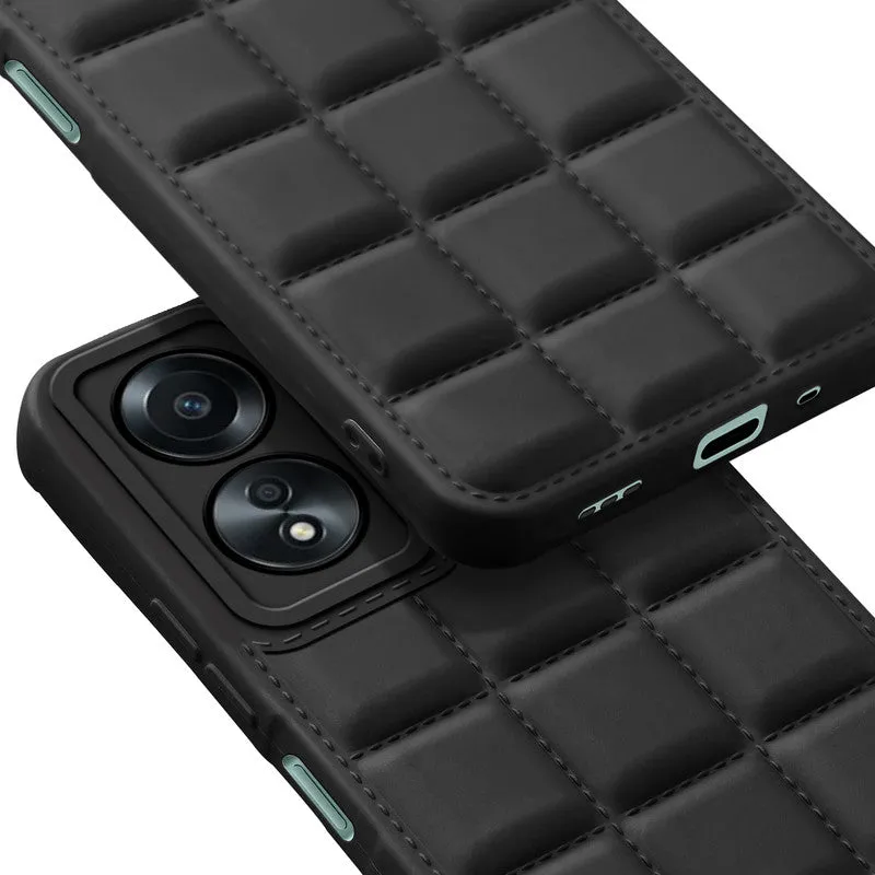 3D Grid Thread Design Silicone Phone Case Cover for Oppo A58 4G
