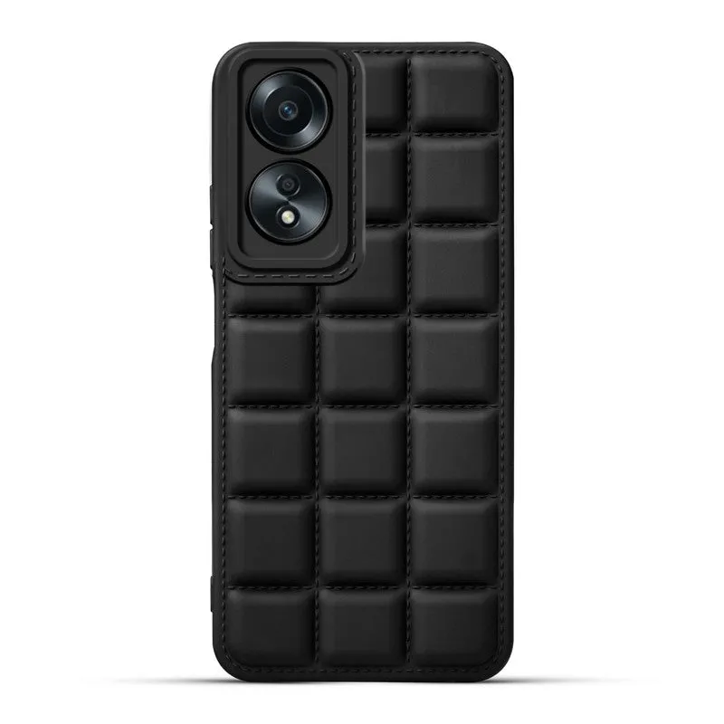 3D Grid Thread Design Silicone Phone Case Cover for Oppo A58 4G