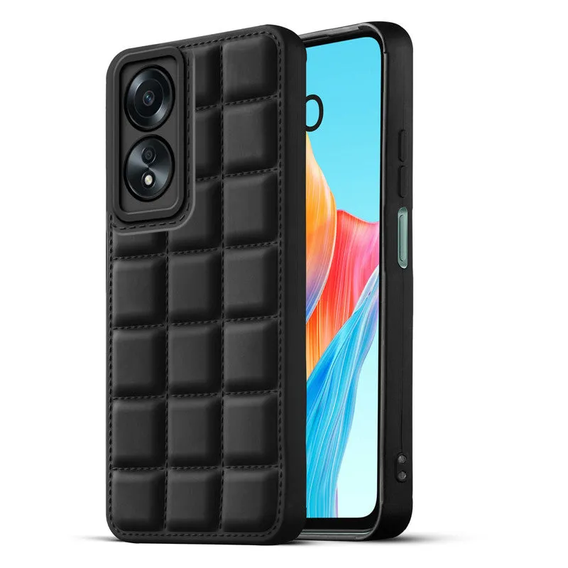 3D Grid Thread Design Silicone Phone Case Cover for Oppo A58 4G