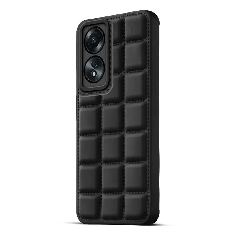 3D Grid Thread Design Silicone Phone Case Cover for Oppo A58 4G