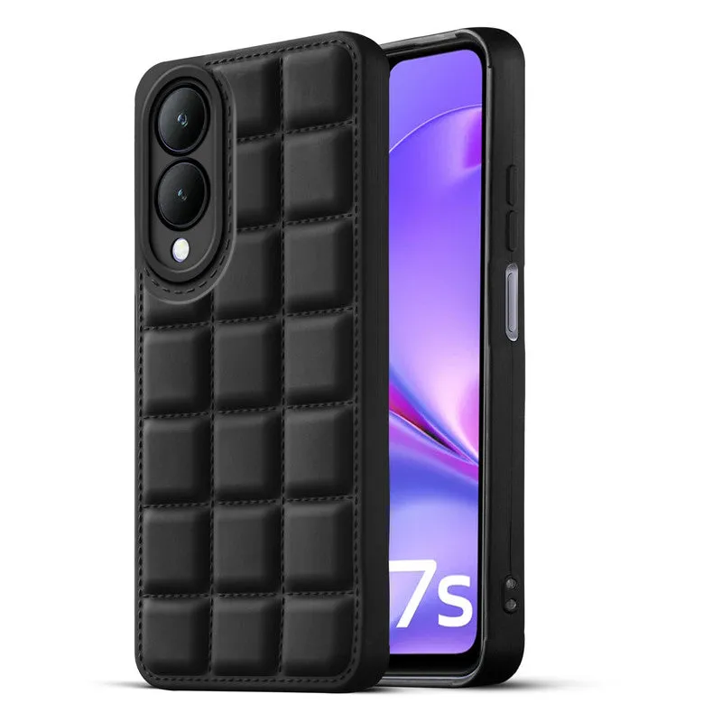 3D Grid Thread Design Silicone Phone Case Cover for Vivo Y17s
