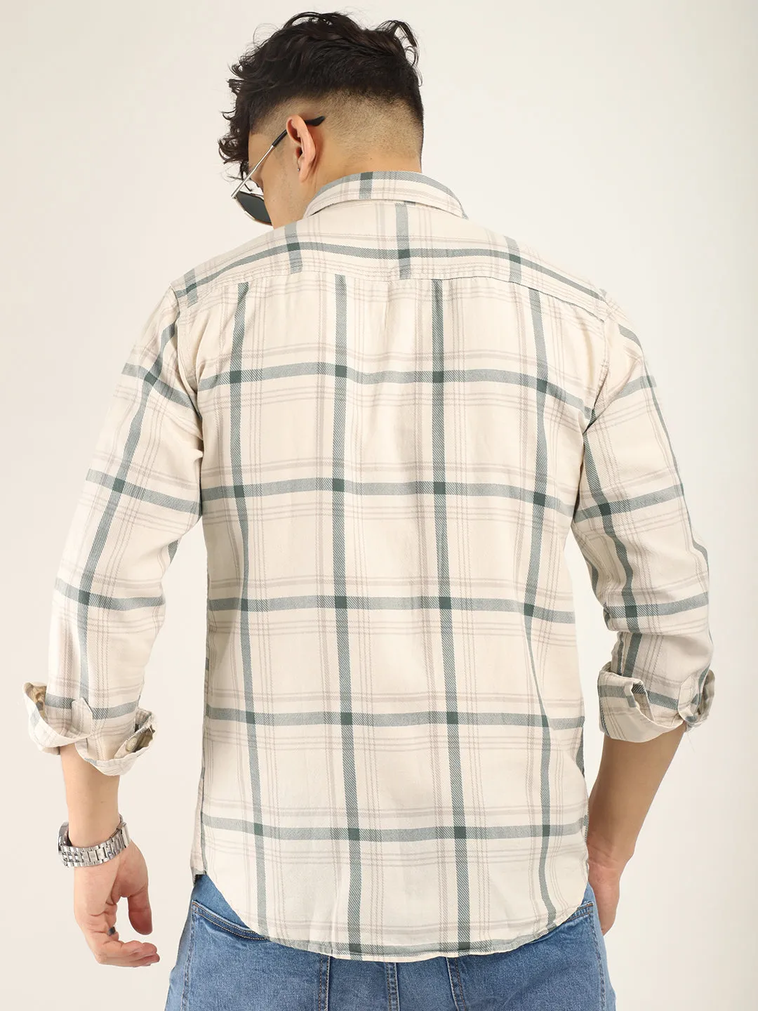 Alain Oxford Beige Full Sleeve Shirt