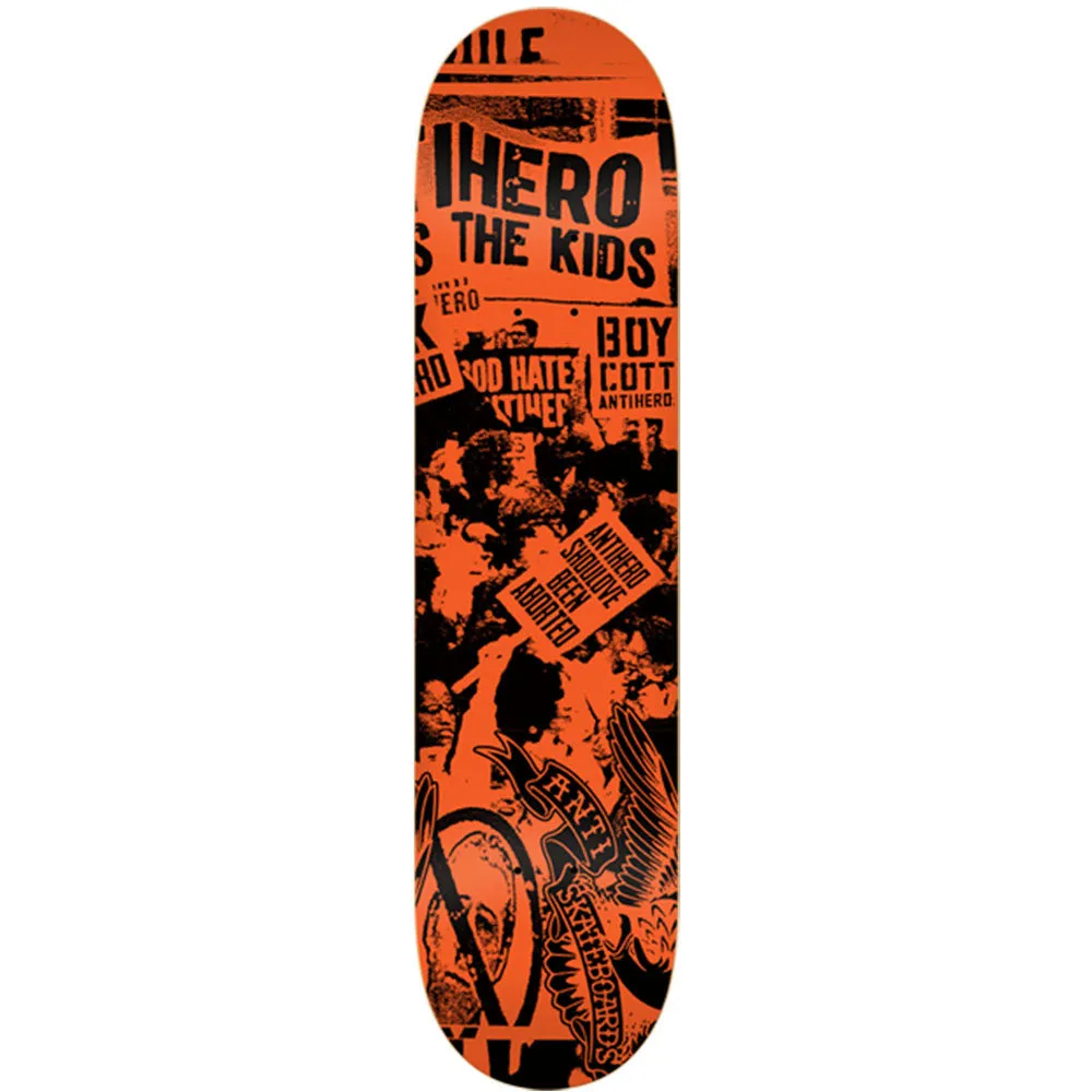 Anti-Hero Protest PP Medium Skateboard Deck - Orange - 8.06in x 32.0in