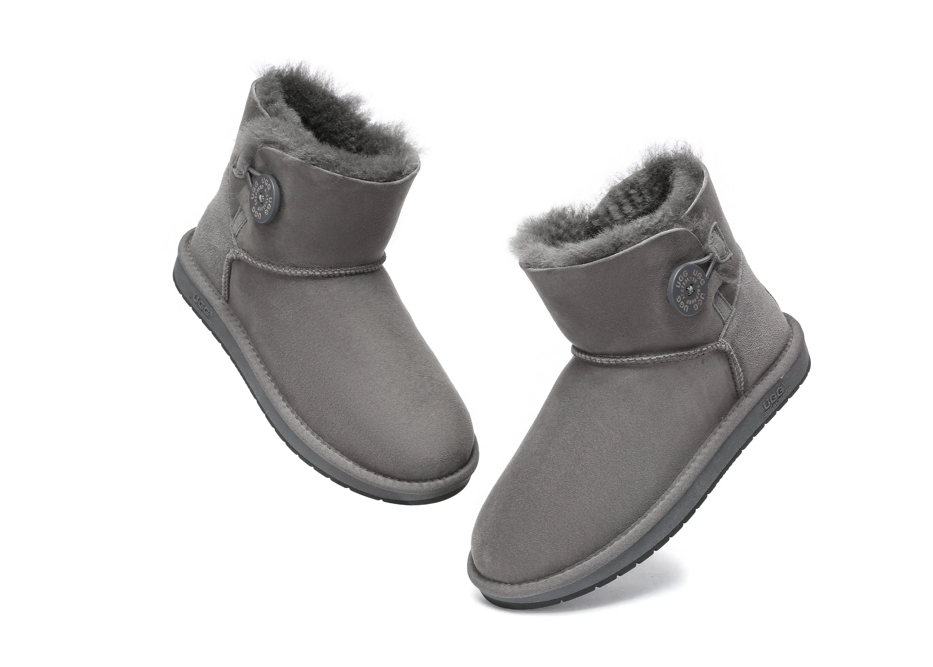 AUSTRALIAN SHEPHERD® UGG Boots Double Face Sheepskin Wool Mini Button
