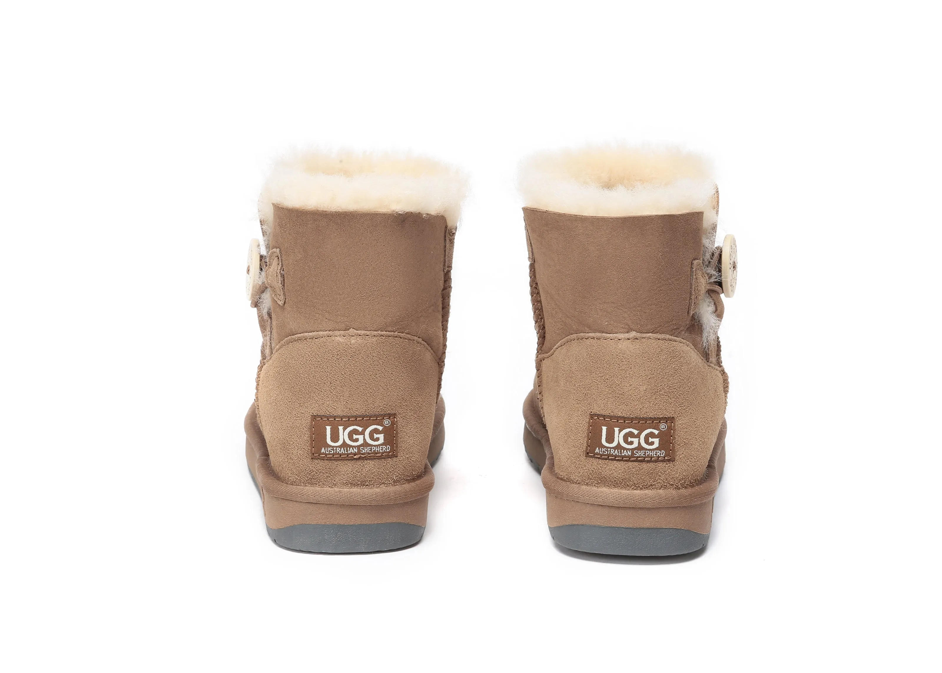 AUSTRALIAN SHEPHERD® UGG Boots Double Face Sheepskin Wool Mini Button