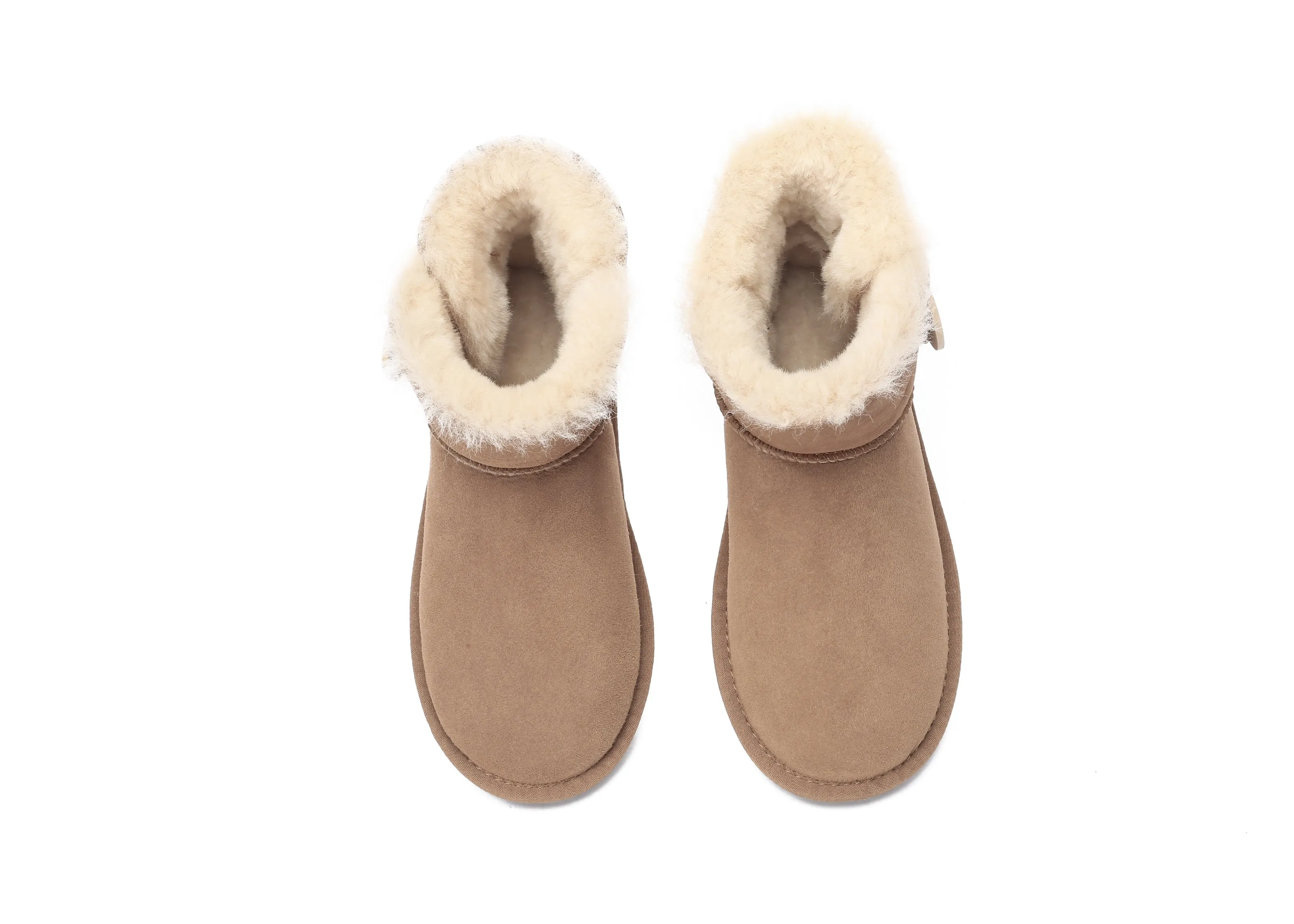 AUSTRALIAN SHEPHERD® UGG Boots Double Face Sheepskin Wool Mini Button