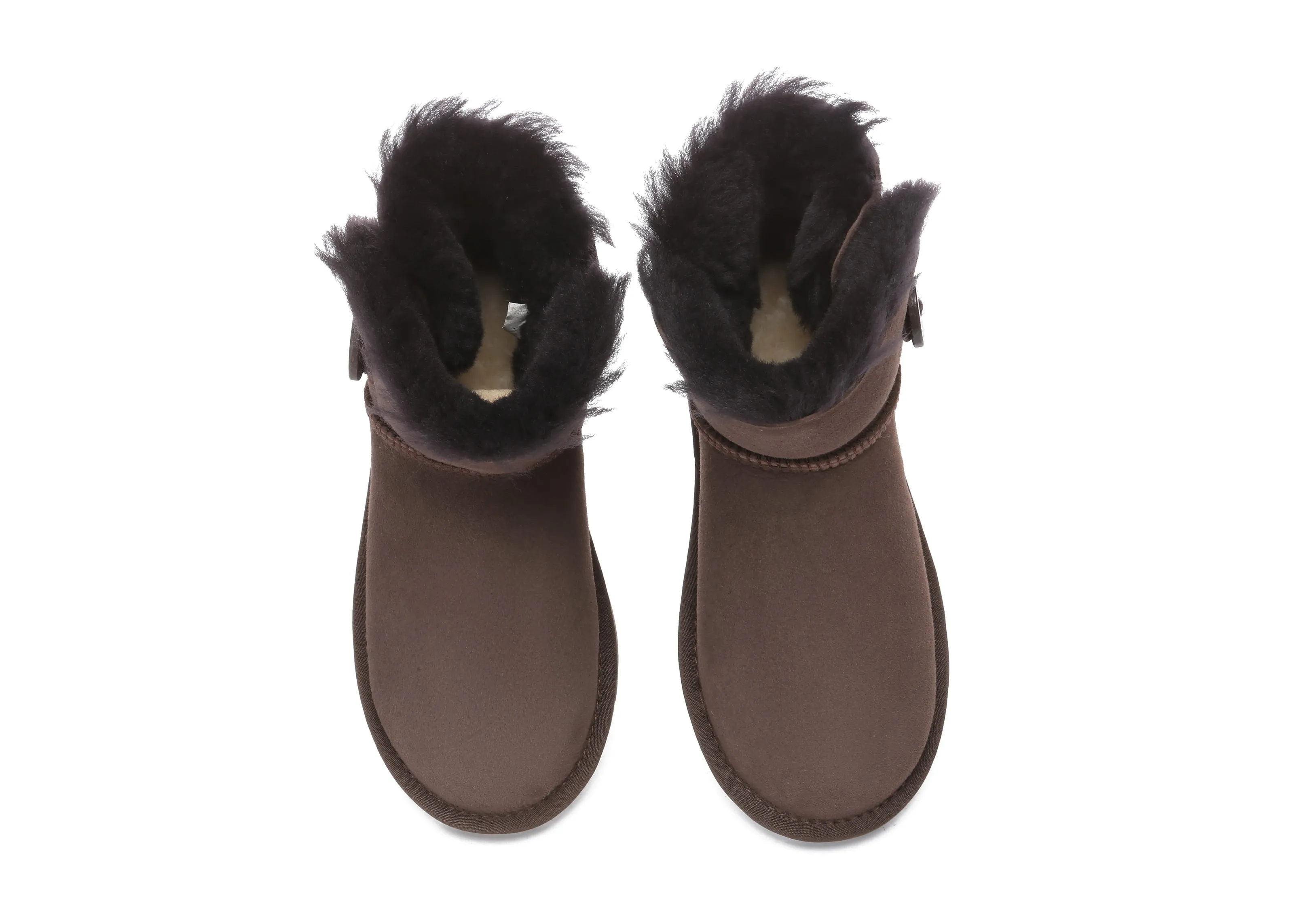 AUSTRALIAN SHEPHERD® UGG Boots Double Face Sheepskin Wool Mini Button