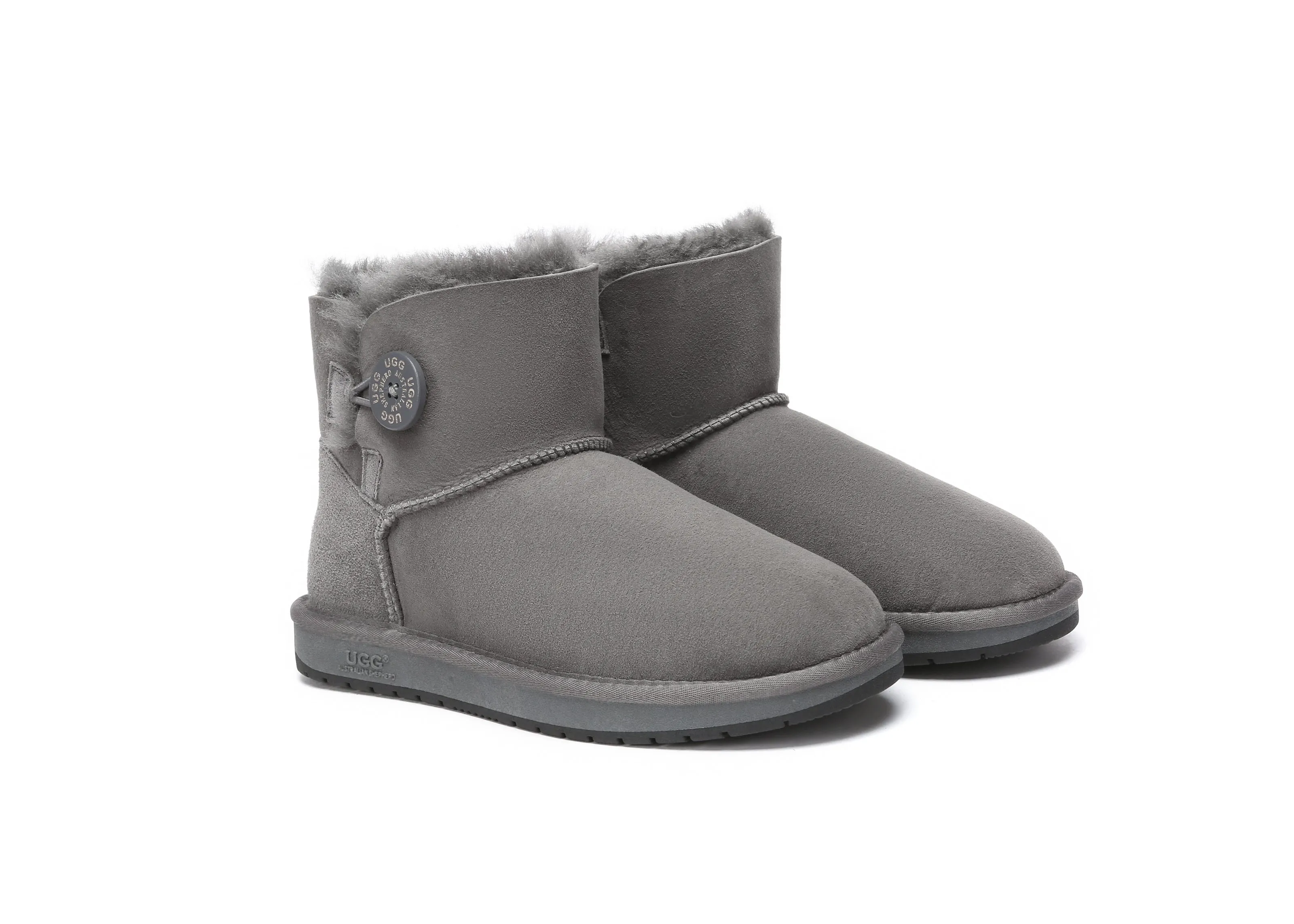 AUSTRALIAN SHEPHERD® UGG Boots Double Face Sheepskin Wool Mini Button