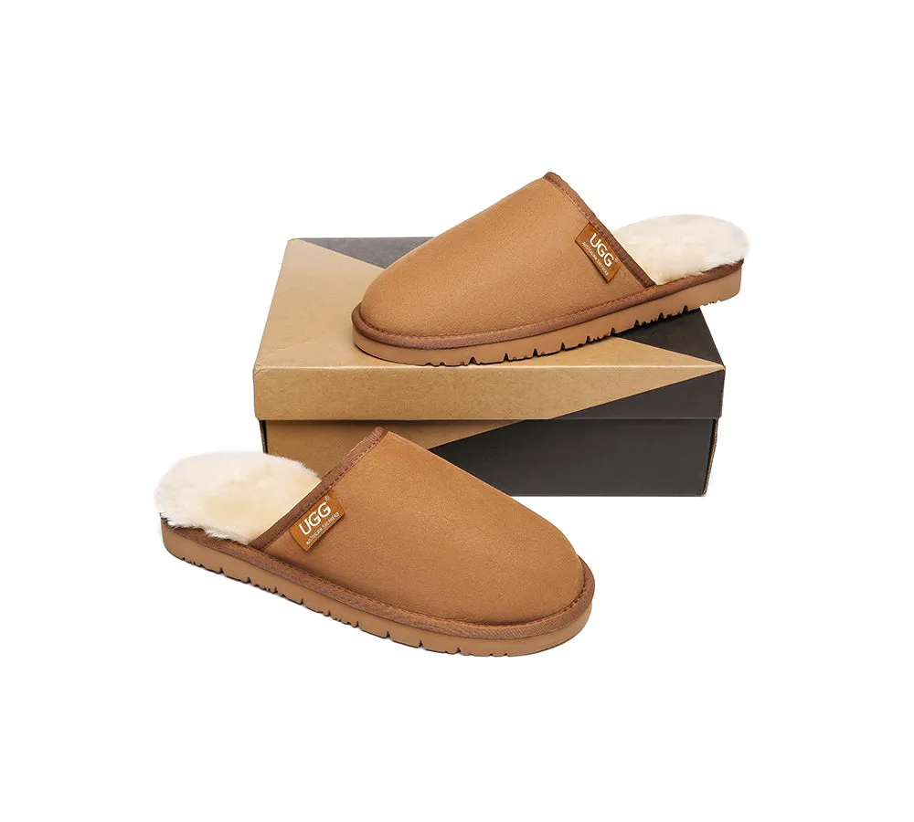 AUSTRALIAN SHEPHERD® UGG Men Sheepskin Wool Scuffs