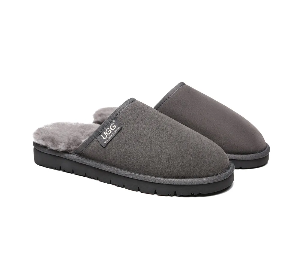 AUSTRALIAN SHEPHERD® UGG Men Sheepskin Wool Scuffs