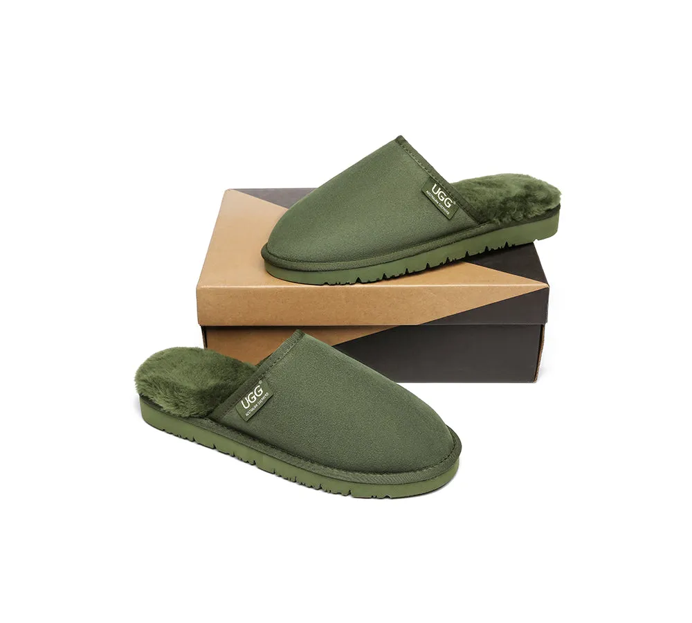 AUSTRALIAN SHEPHERD® UGG Men Sheepskin Wool Scuffs
