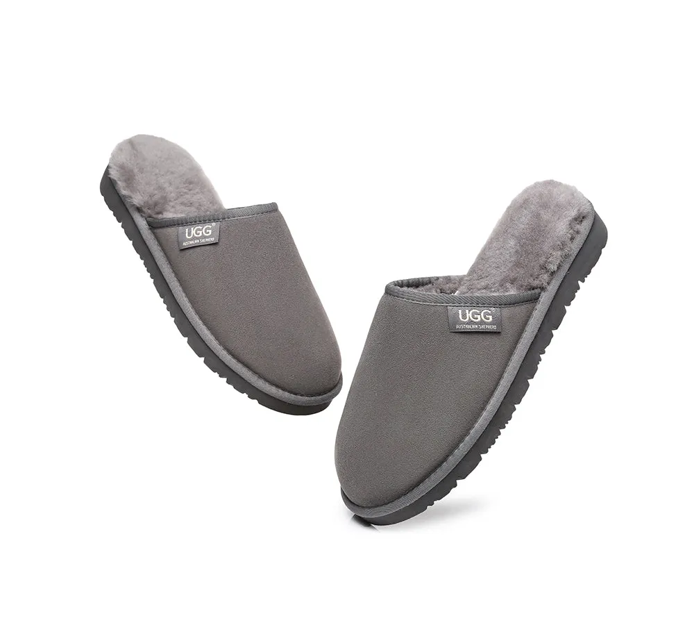 AUSTRALIAN SHEPHERD® UGG Men Sheepskin Wool Scuffs
