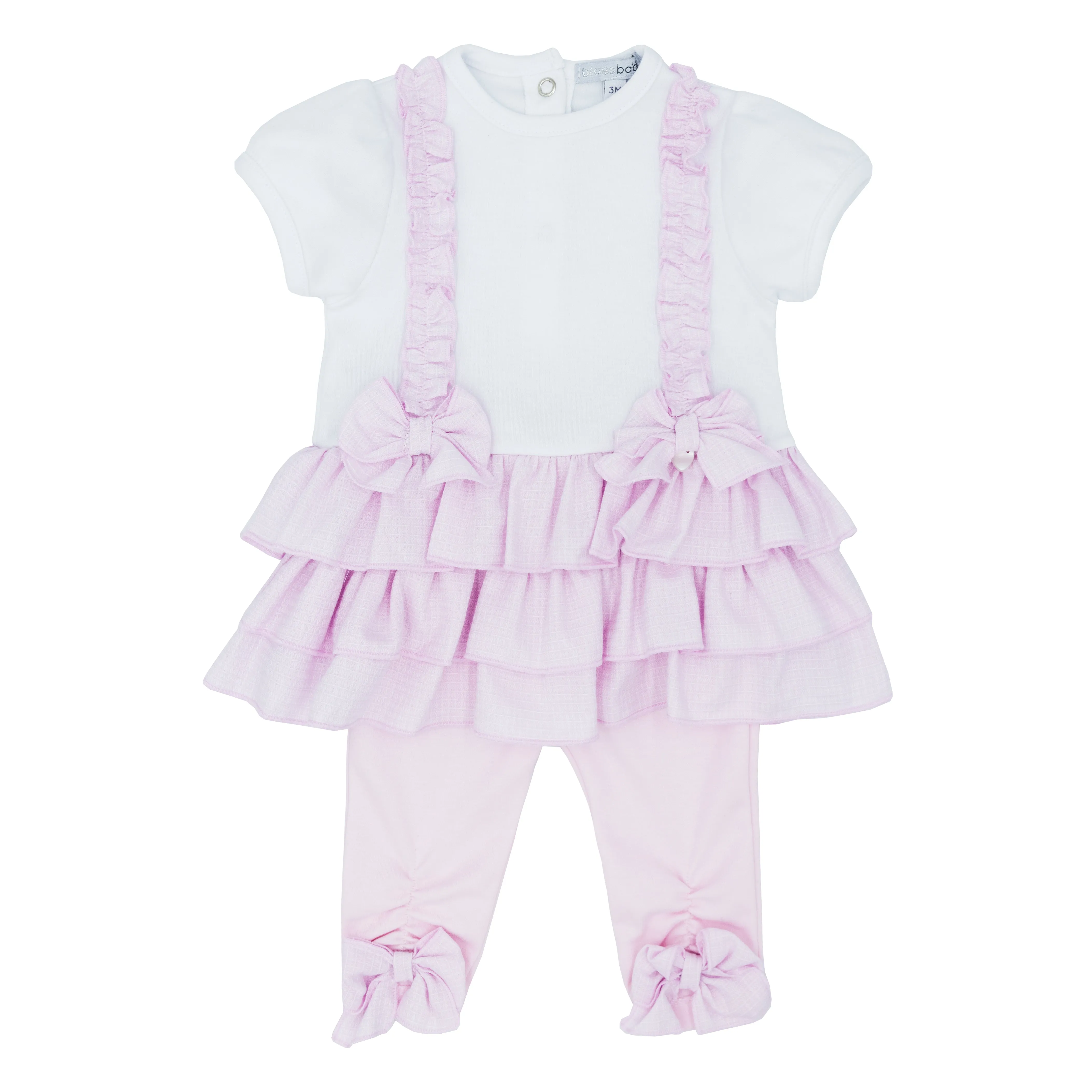 Blues Baby Girls Amalfi Collection Pink Bow Dress & Leggings Set