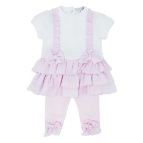 Blues Baby Girls Amalfi Collection Pink Bow Dress & Leggings Set