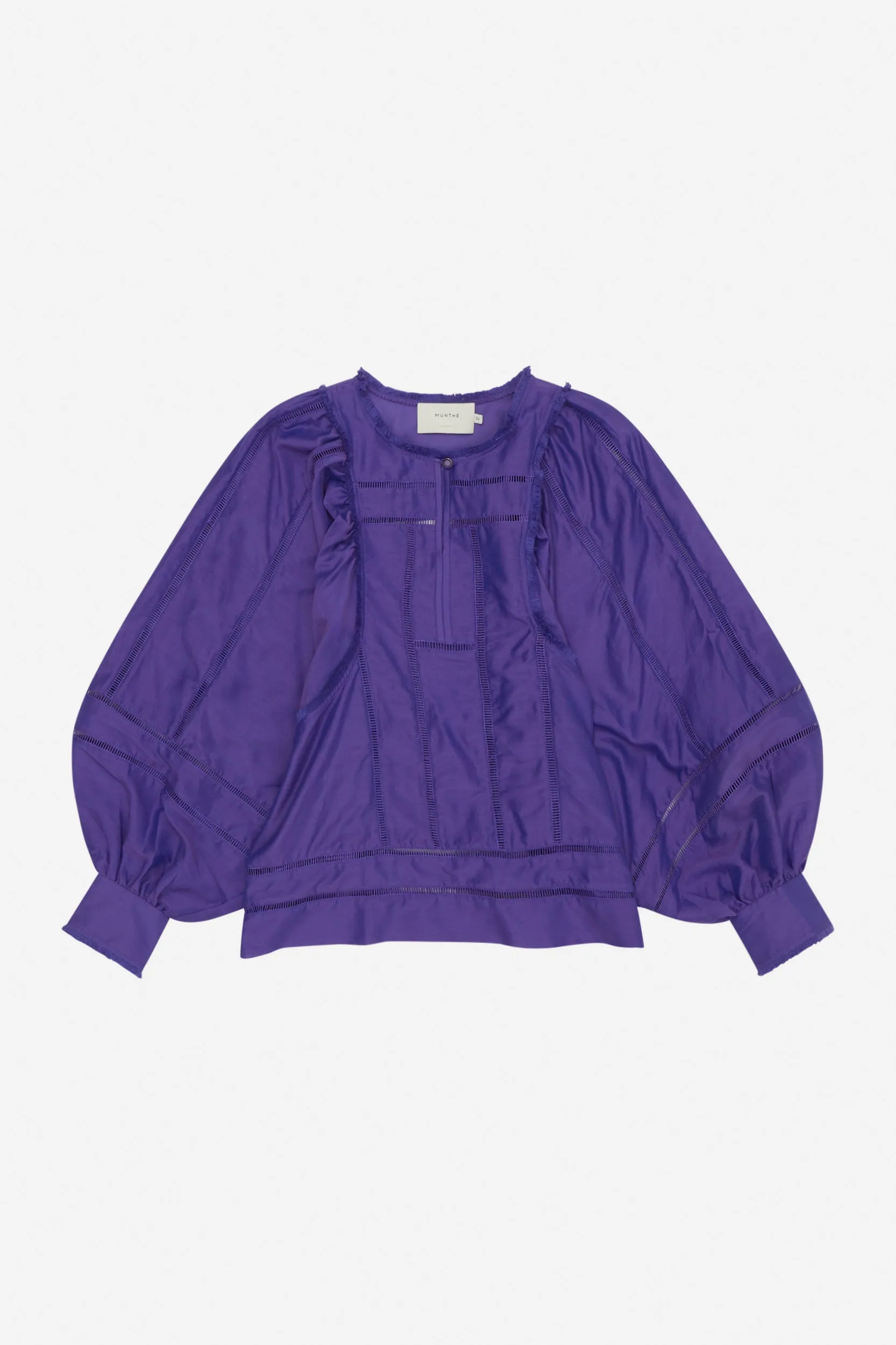Blusa con Maniche a Palloncino Viola