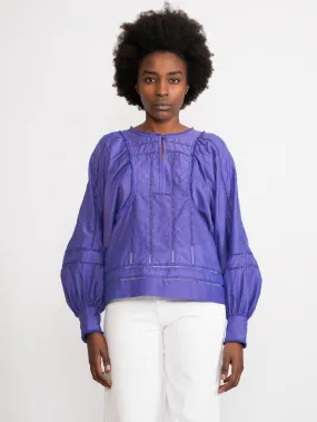 Blusa con Maniche a Palloncino Viola