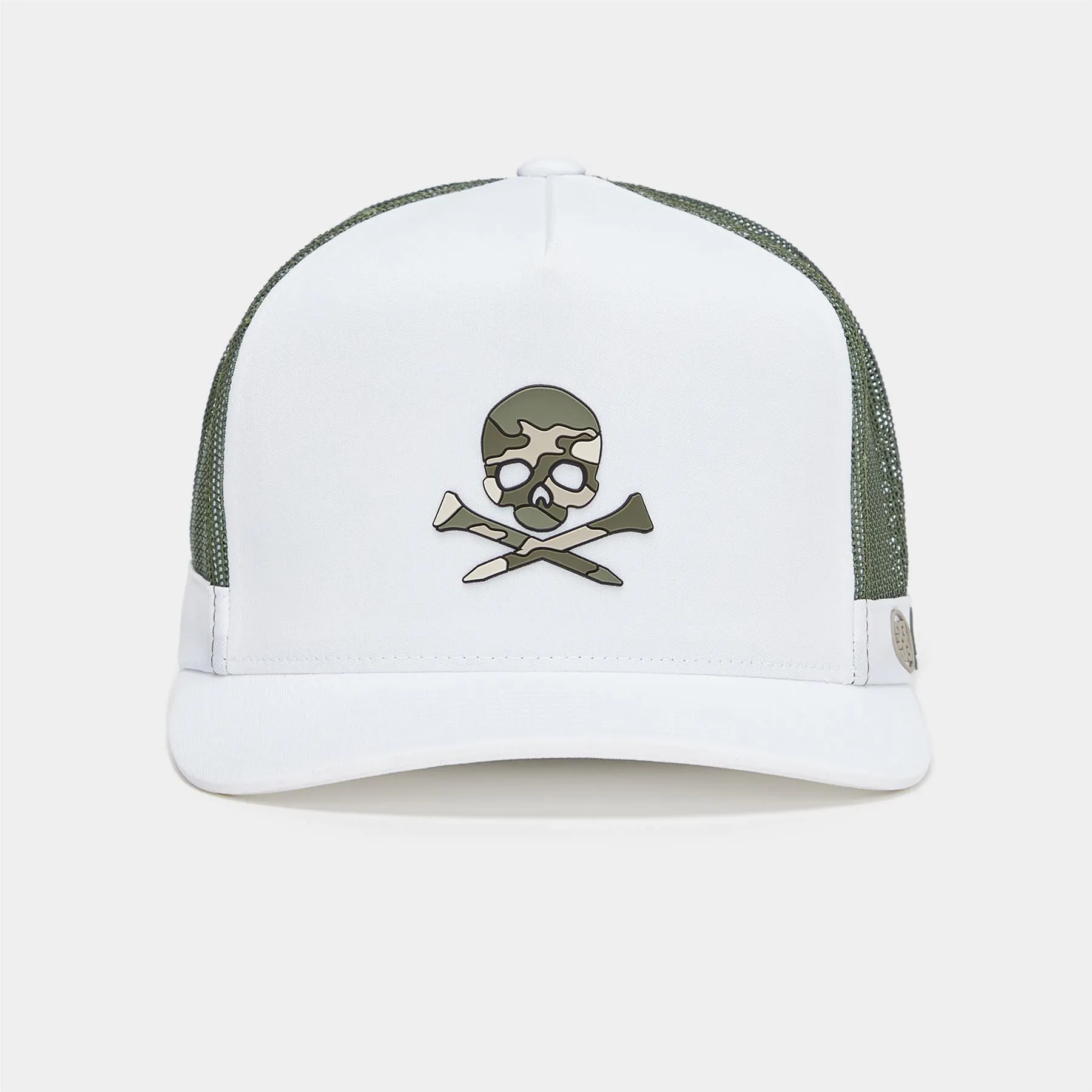 Camo Skull & T's Interlock Knit Trucker Hat Snow - 2024