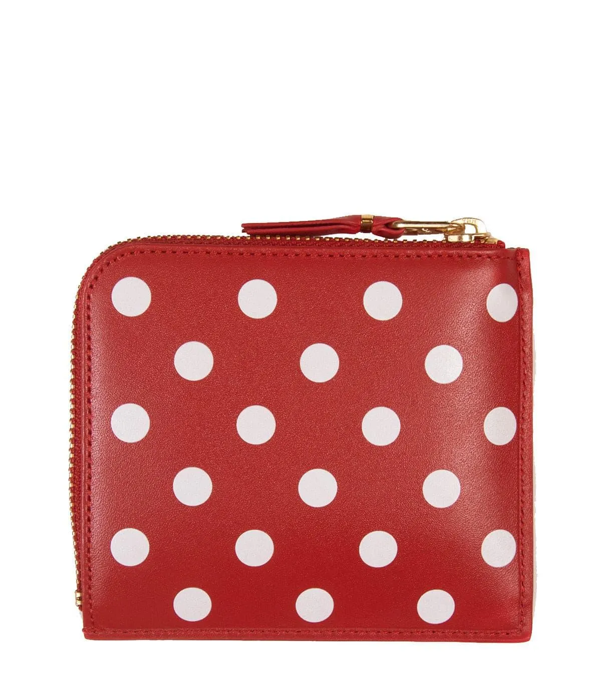 CdG Wallet Dots Printed Leather Line Red