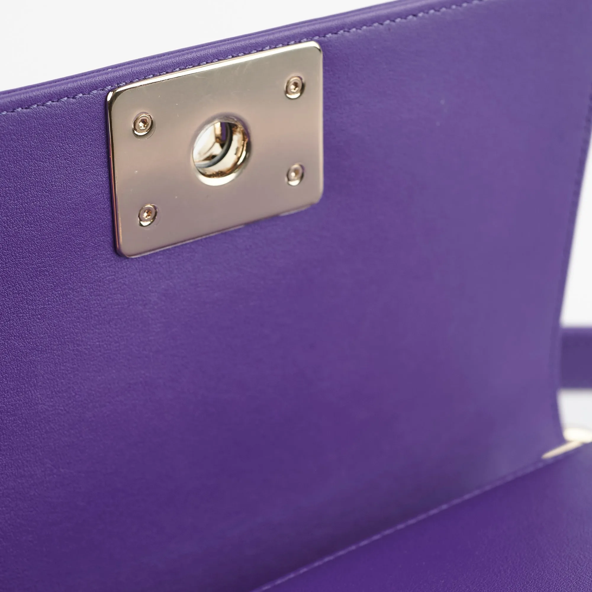 Chanel 19k Small Boy Quilted Purple Crossbody Bag