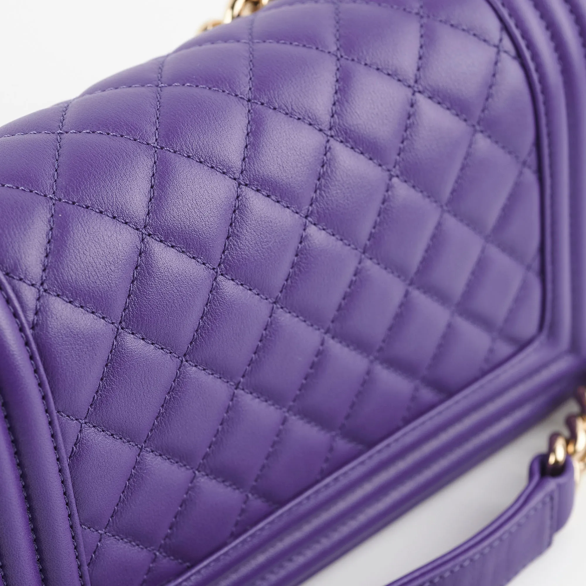 Chanel 19k Small Boy Quilted Purple Crossbody Bag