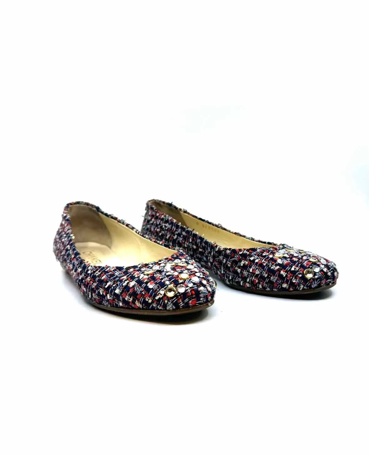 CHANEL Cambon Tweed Flats | Size 7