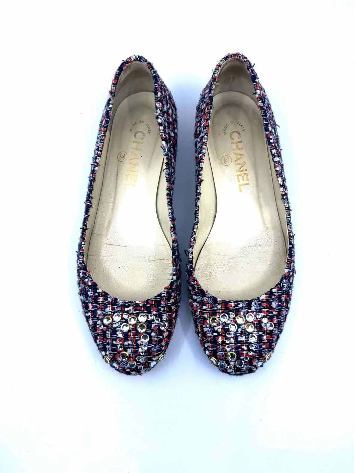 CHANEL Cambon Tweed Flats | Size 7