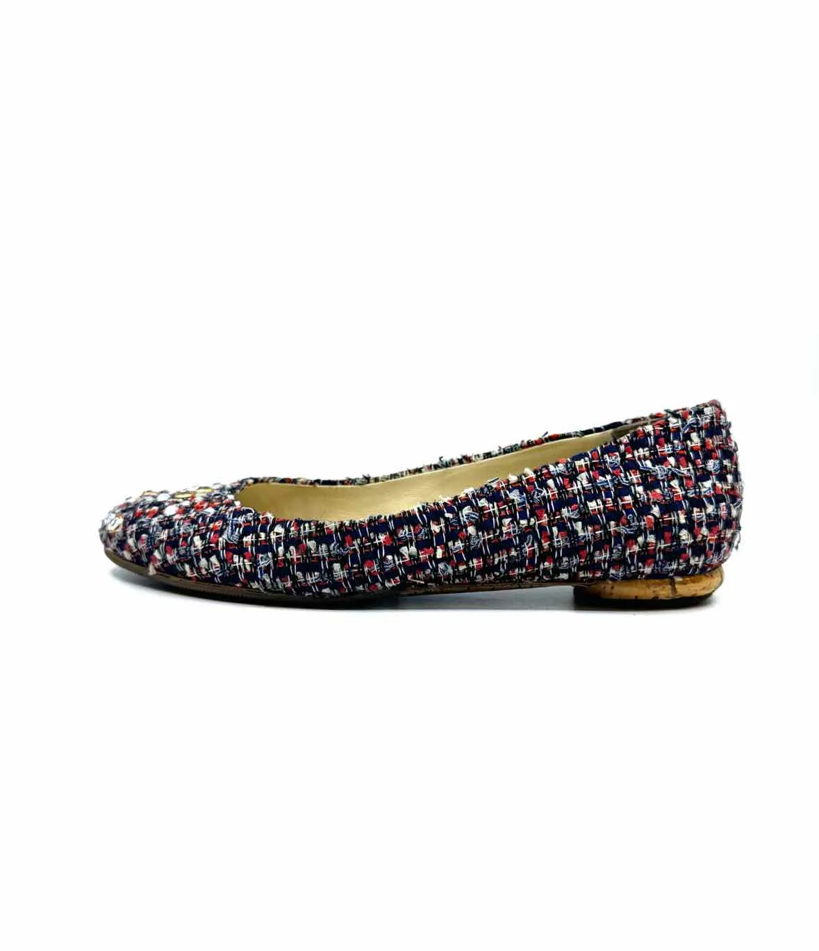 CHANEL Cambon Tweed Flats | Size 7