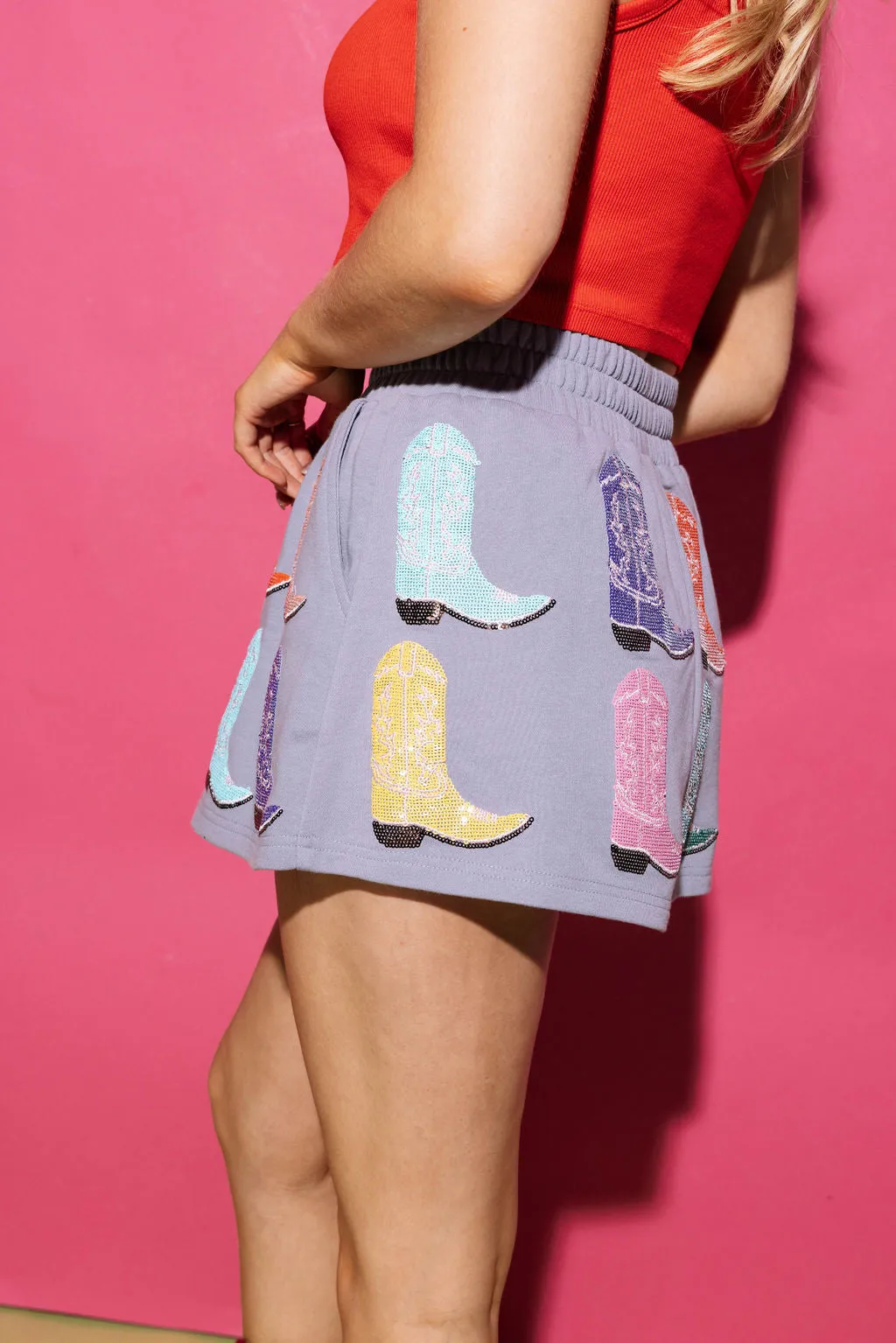 Dusty Purple Cowboy Boot Skirt