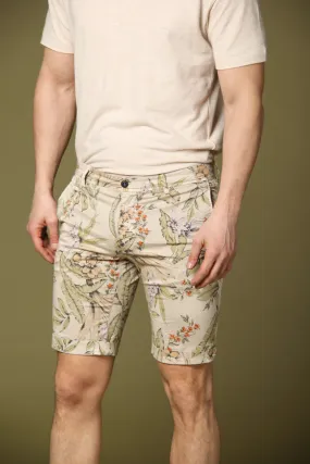 Eisenhower men's chino bermuda in cotton with floreal pattern slim