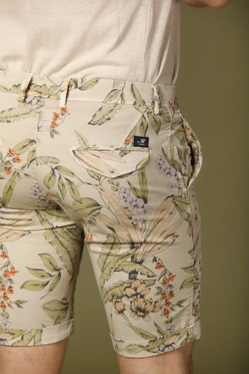 Eisenhower men's chino bermuda in cotton with floreal pattern slim