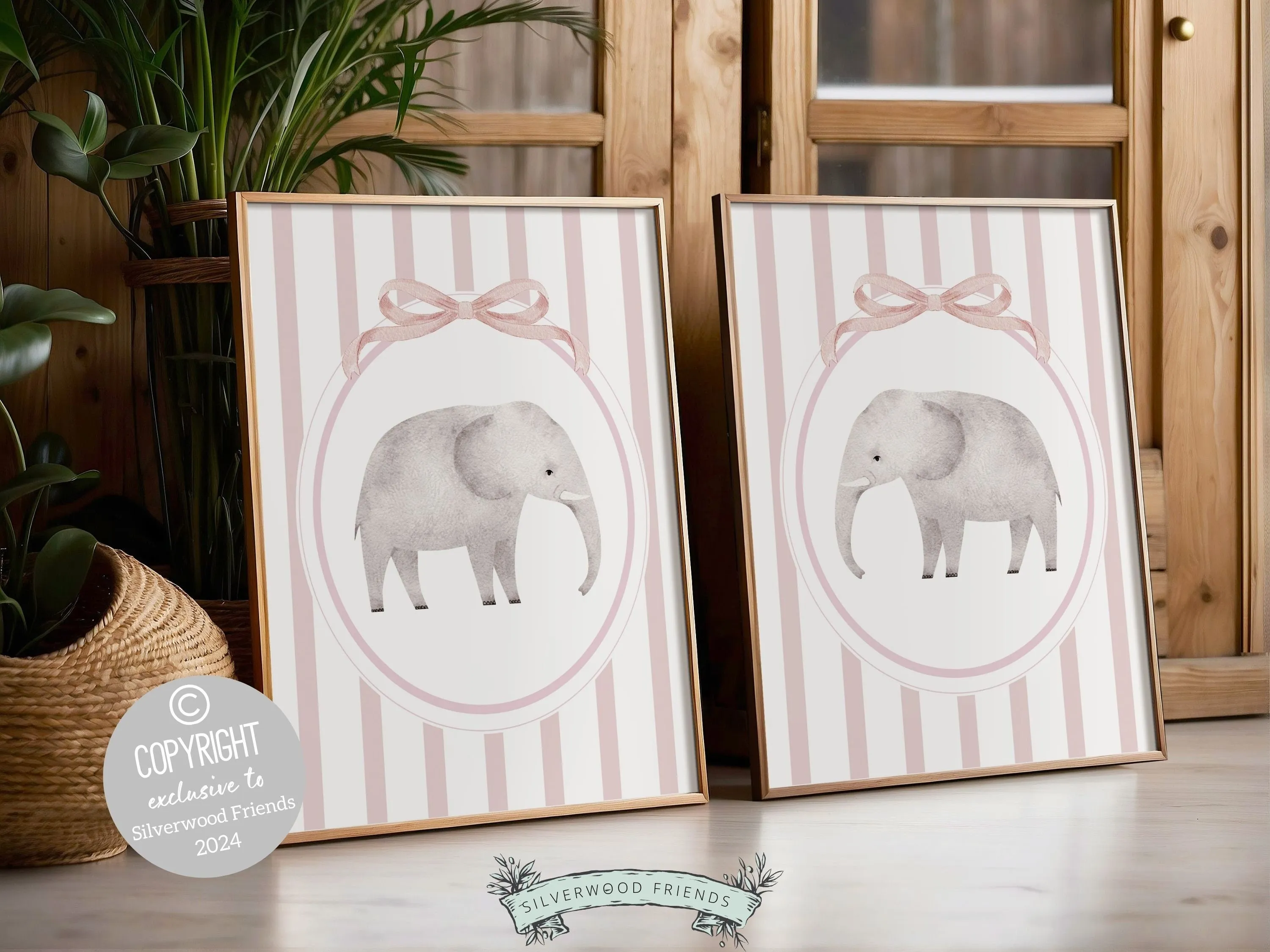 Elephant Nursery Print Set of 2 - 001