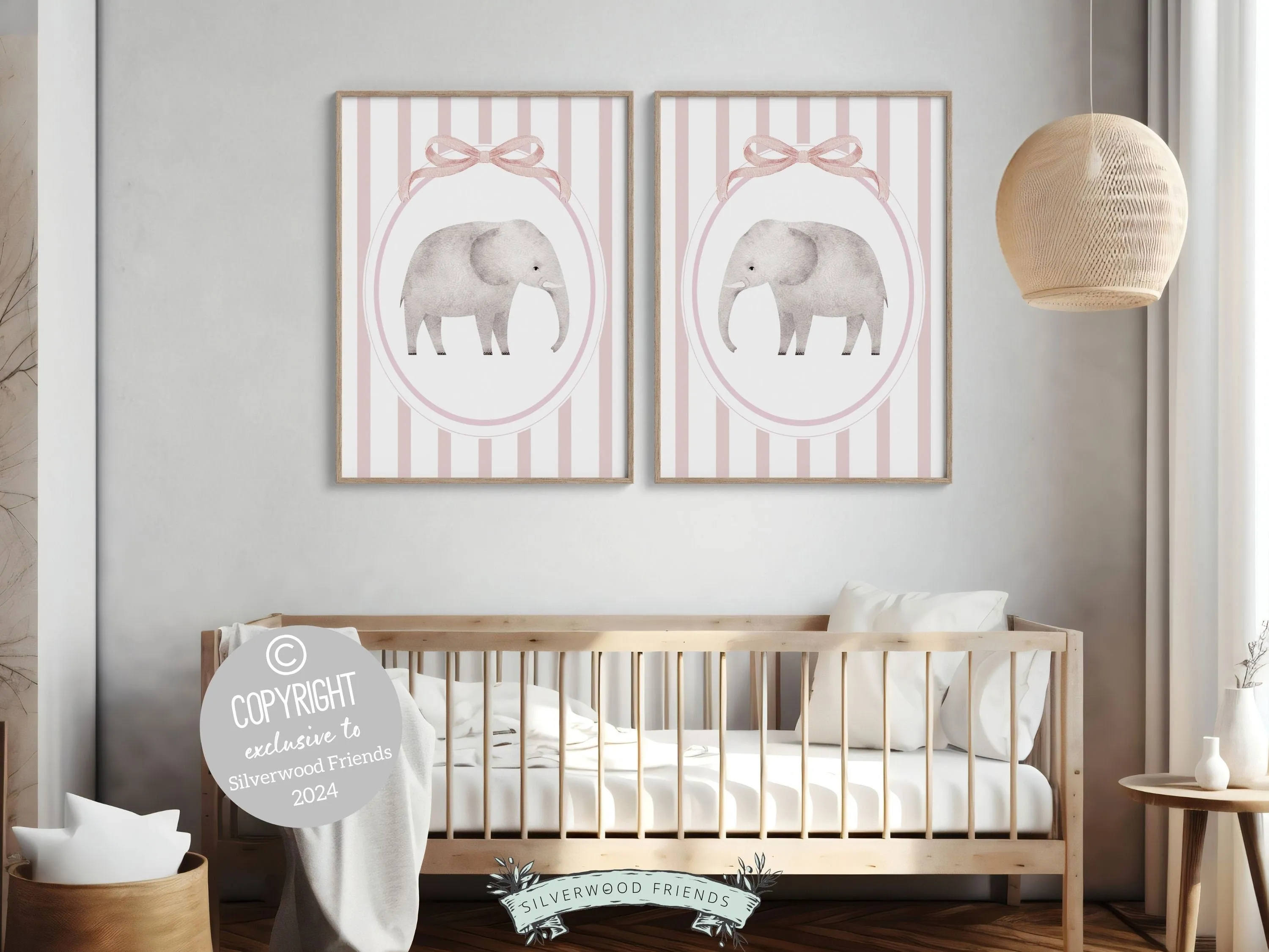 Elephant Nursery Print Set of 2 - 001