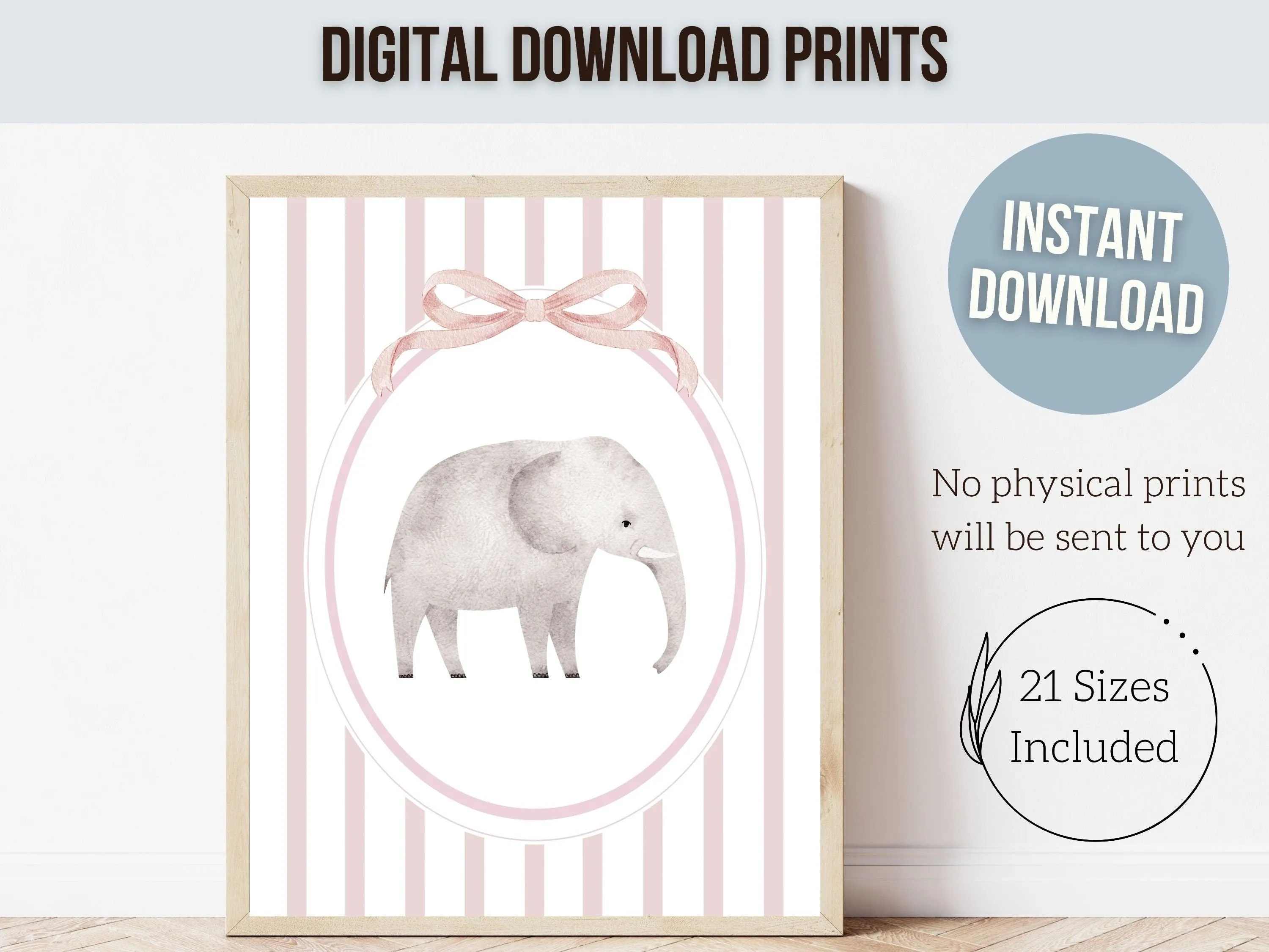 Elephant Nursery Print Set of 2 - 001