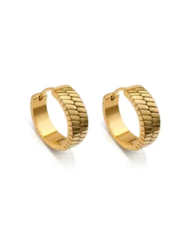 Ever Jewellery Step Back Hoop Earrings - Gold
