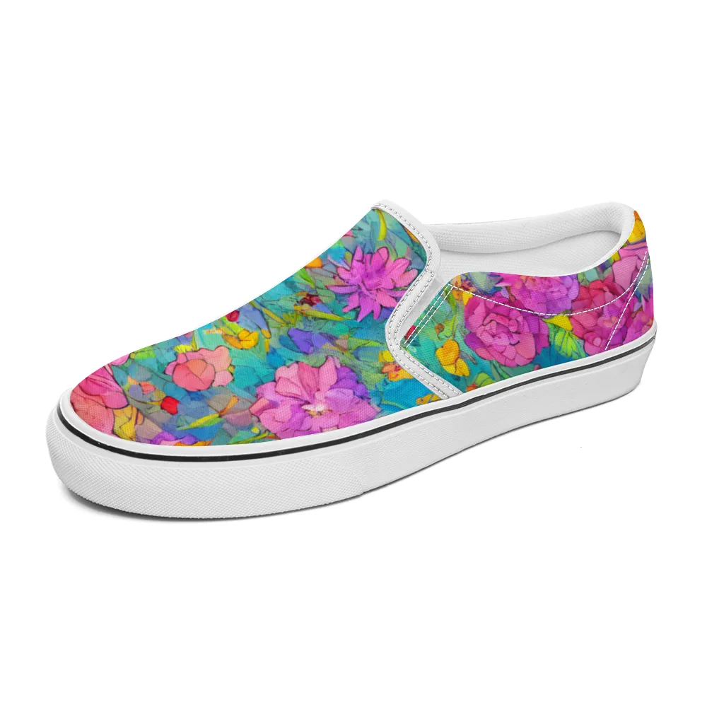 Flowers Collection - Unisex Slip-On Canvas Sneakers