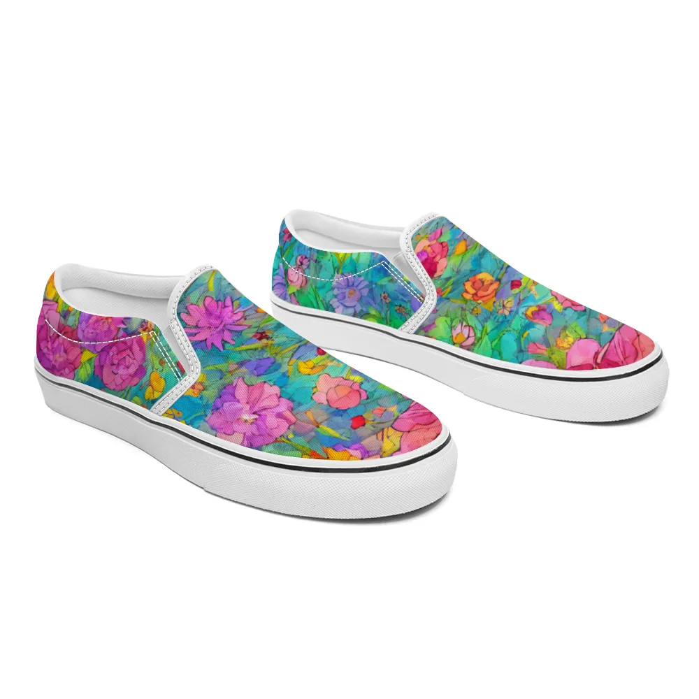Flowers Collection - Unisex Slip-On Canvas Sneakers