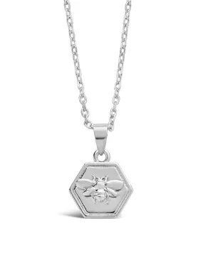 Hexagon Bee Pendant Necklace
