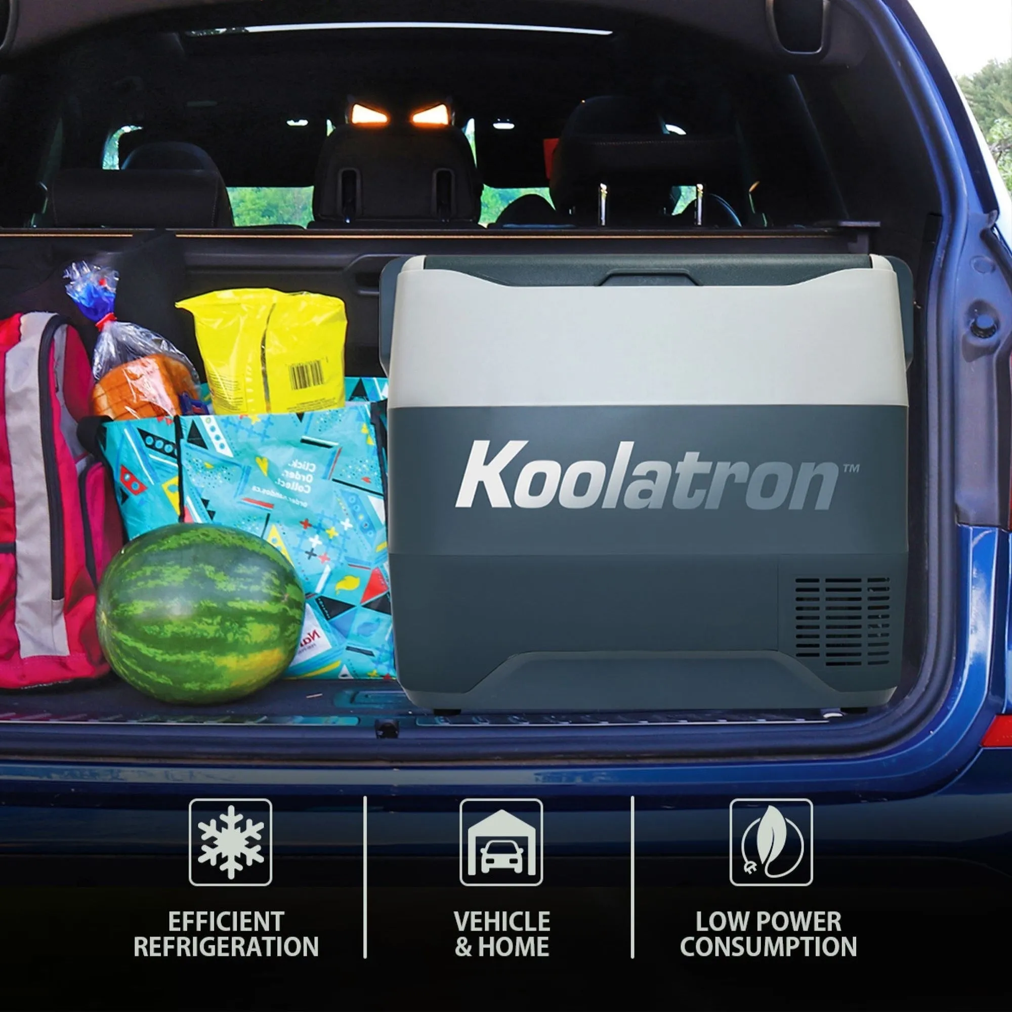 Koolatron 12 Volt Portable Freezer Refrigerator w/ Bluetooth Controls 54 qt (50L) Electric Cooler, 12V DC/110V AC Cords Included, Compressor Cooling -8 to 50°F (-22 to 10°C), Travel Car Fridge, Gray