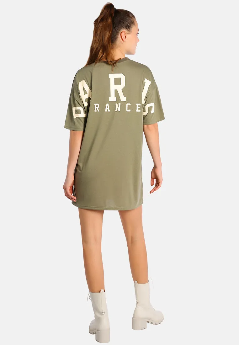 Over Sized Varsity Graphic Tee Top By Ruw