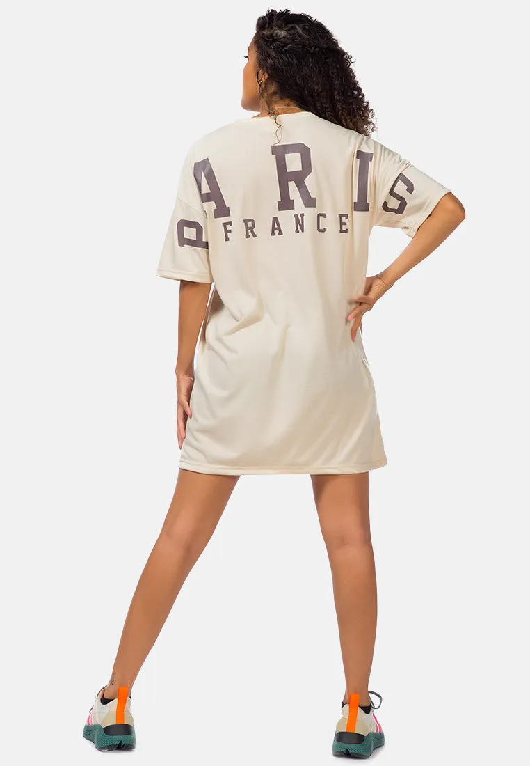 Over Sized Varsity Graphic Tee Top By Ruw
