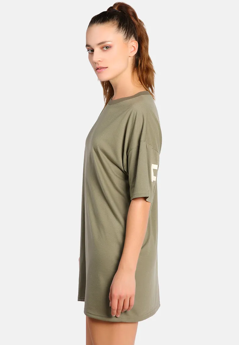 Over Sized Varsity Graphic Tee Top By Ruw