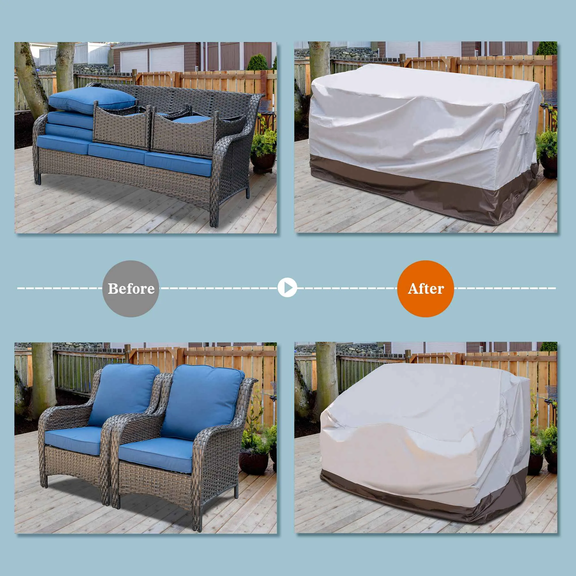 Ovios Outdoor Sofa Cover Waterproof for Kenard Series (Refer to the Dimension in Description)
