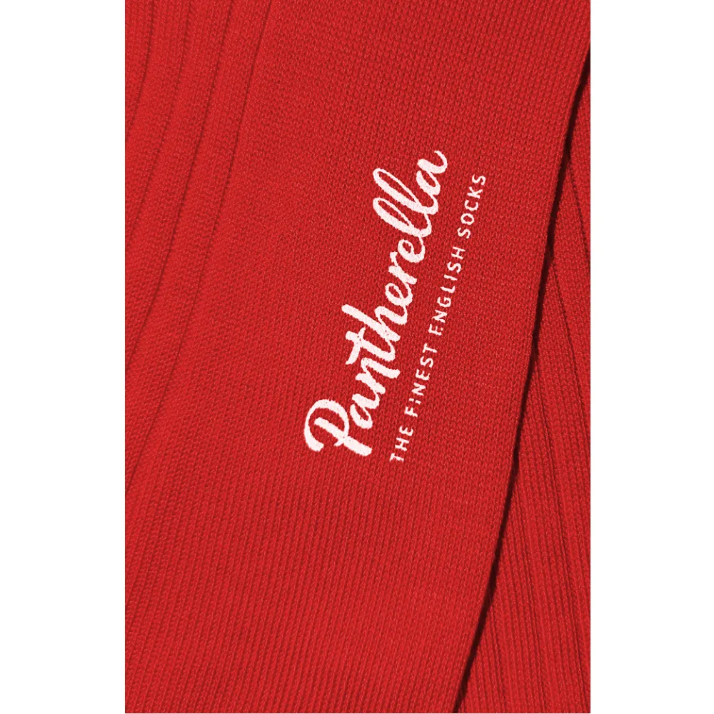 Pantherella - Danvers Cherry Red/Scarlet Cotton English Made - Socks