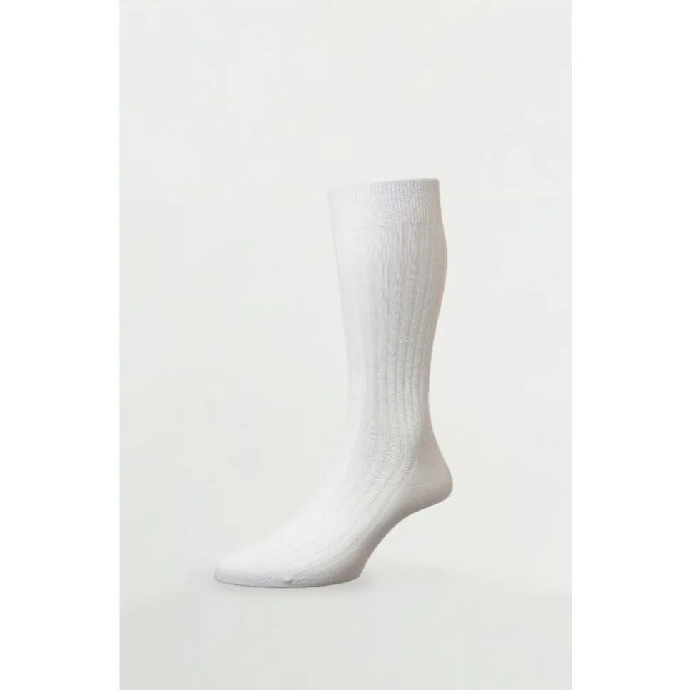 Pantherella - Danvers White Cotton English Made - Socks
