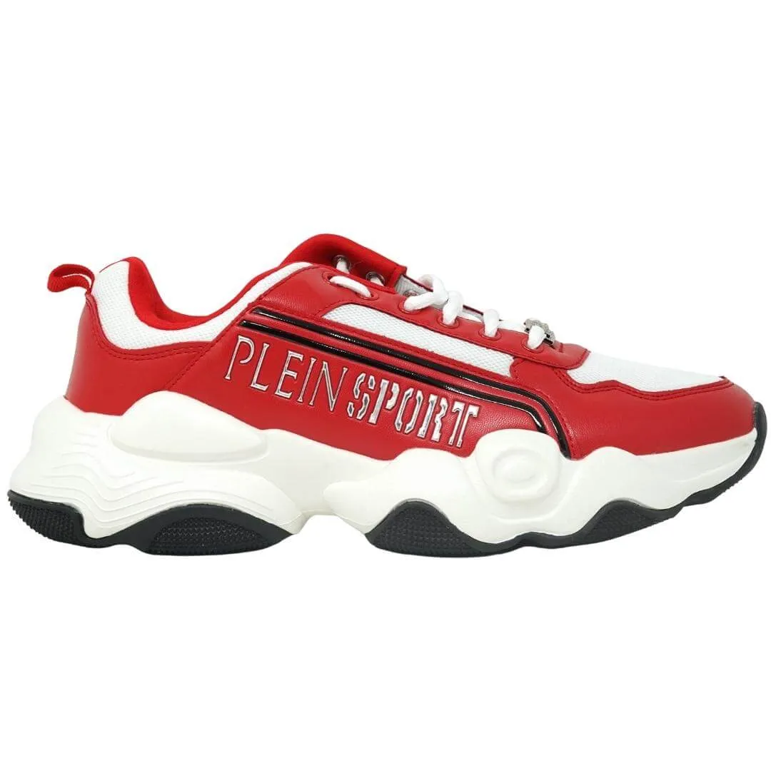 Philipp Plein Sport Bold Brand Logo Red Sneakers