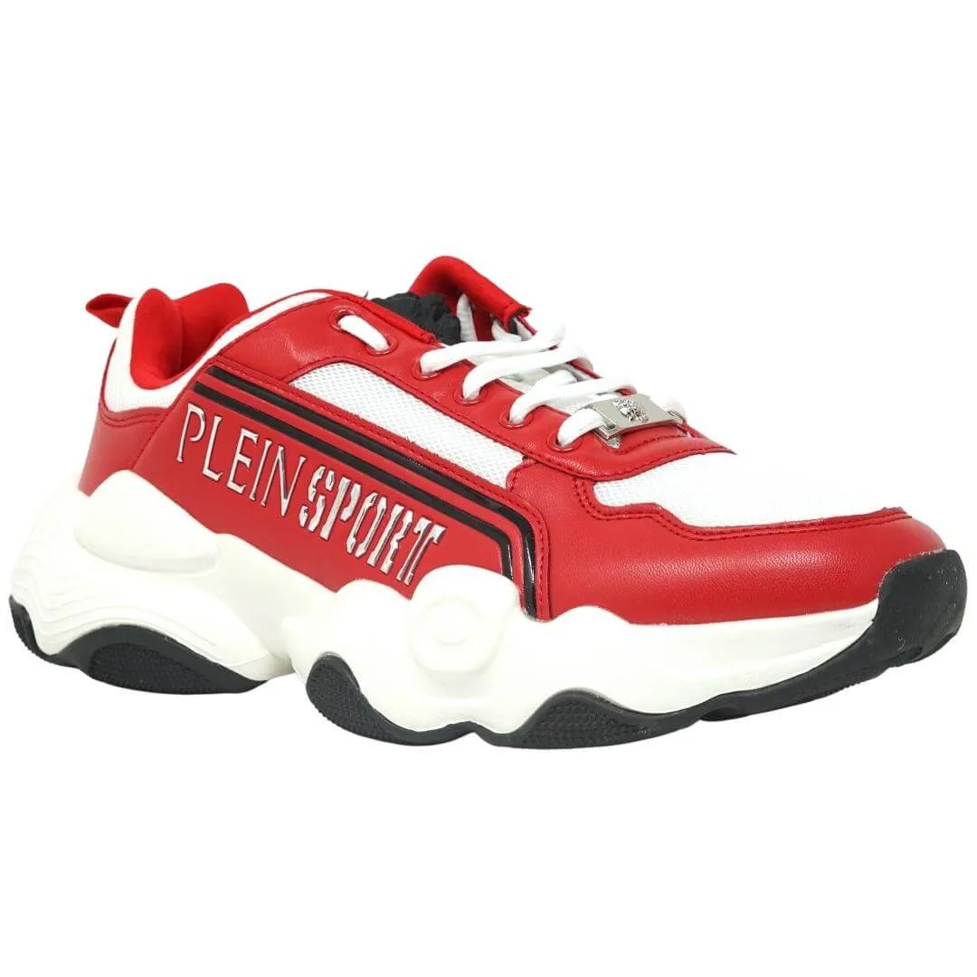 Philipp Plein Sport Bold Brand Logo Red Sneakers